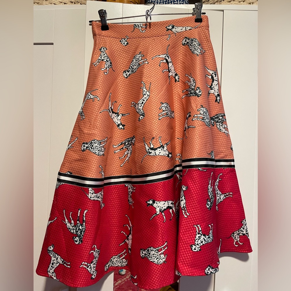 Dog Print Anthropologie Skirt